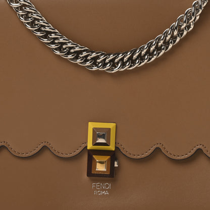 Fendi Vitello Liberty Scalloped Studded Kan I Shoulder Bag Sand 8 of 10