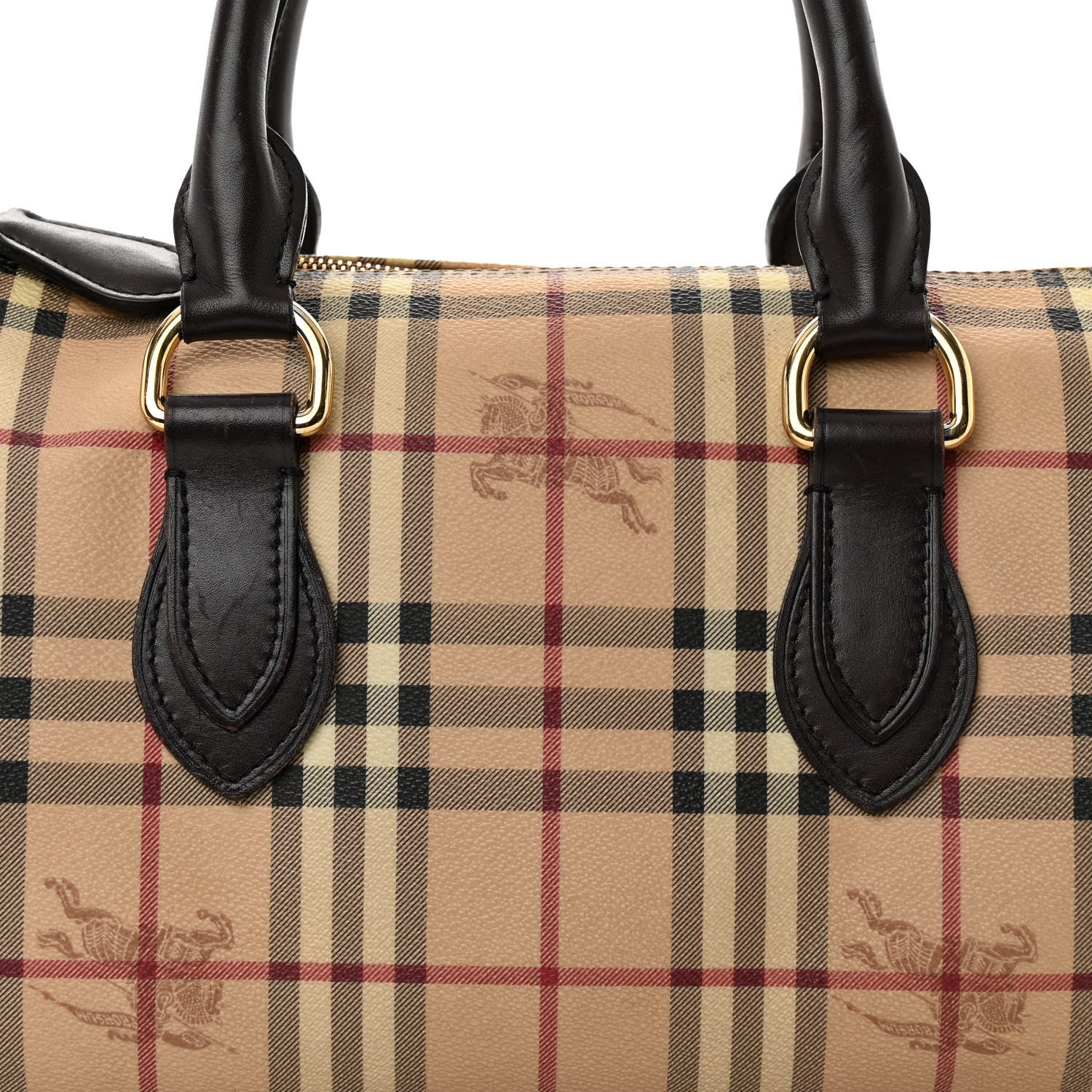 Burberry Haymarket Check Small Chester Bowling Bag Chocolate 7 of 9