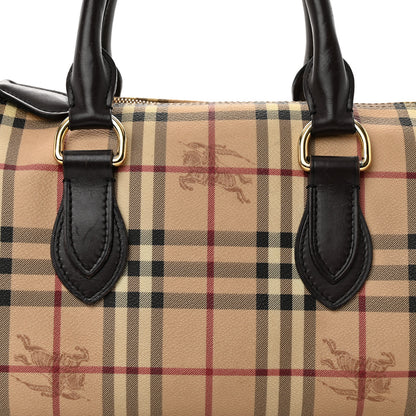Burberry Haymarket Check Small Chester Bowling Bag Chocolate 7 of 9