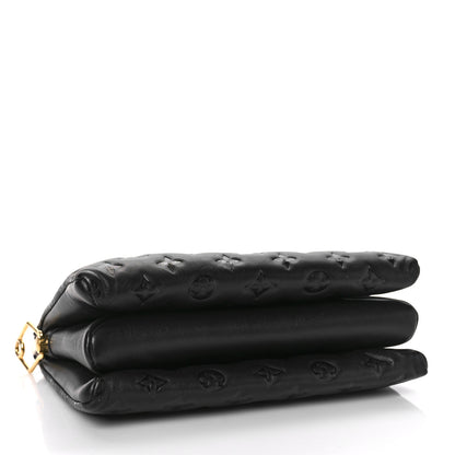 Louis Vuitton Lambskin Embossed Monogram Coussin PM Black 4 of 9