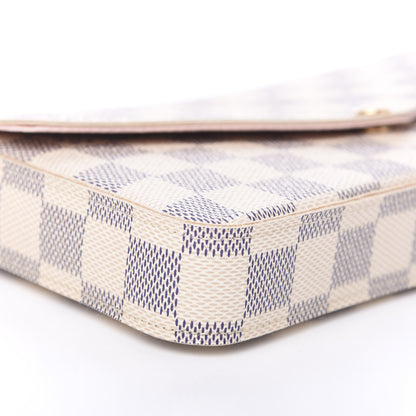 Louis Vuitton Damier Azur Pochette Felicie Chain Wallet Rose Ballerine 8 of 10
