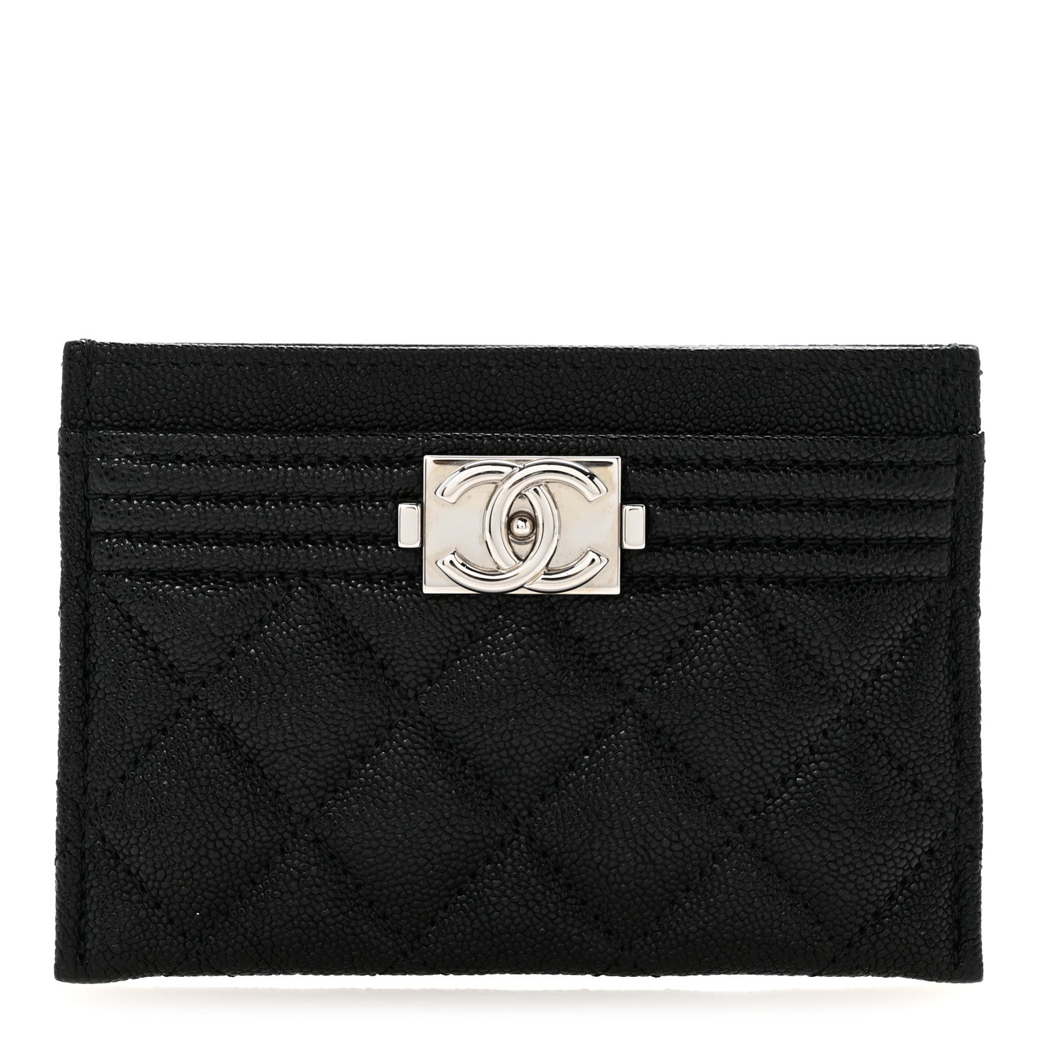 Chanel Caviar Quilted Boy Card Holder Black 1 of 10