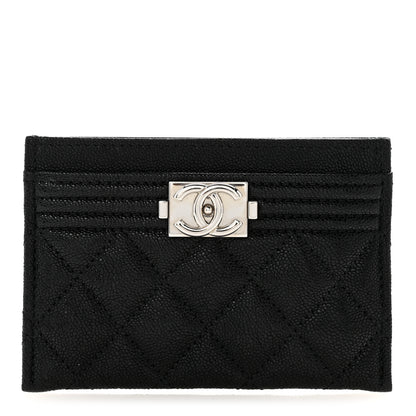 Chanel Caviar Quilted Boy Card Holder Black 1 of 10