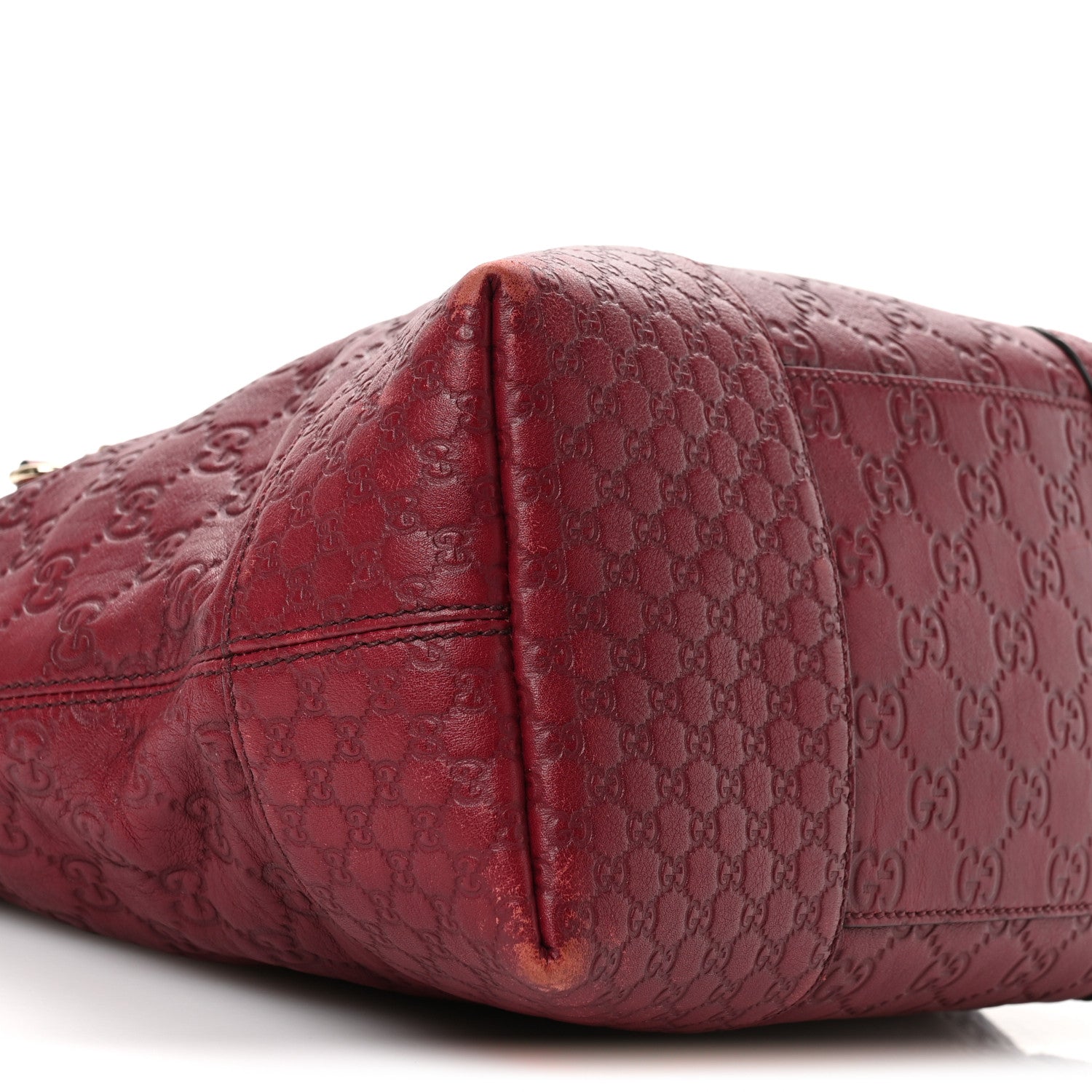 Gucci Guccissima Medium Bree Foldover Tote Classic Ruby 9 of 11