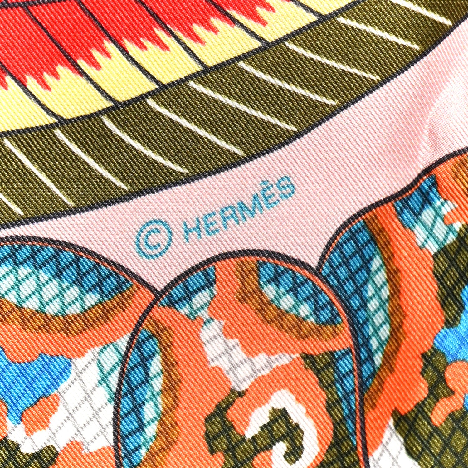 Hermes Silk Flowers of South Africa Scarf 140 Rose Mauve Vert 4 of 4