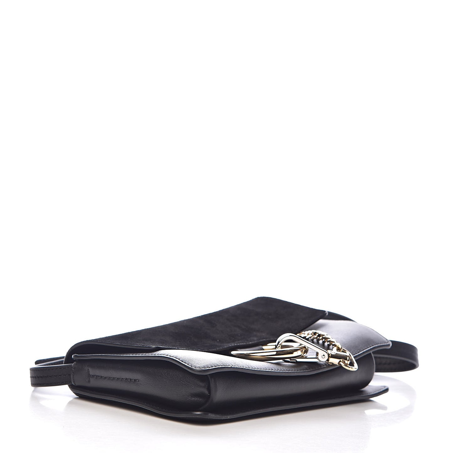 Suede Calfskin Small Faye Shoulder Bag Black