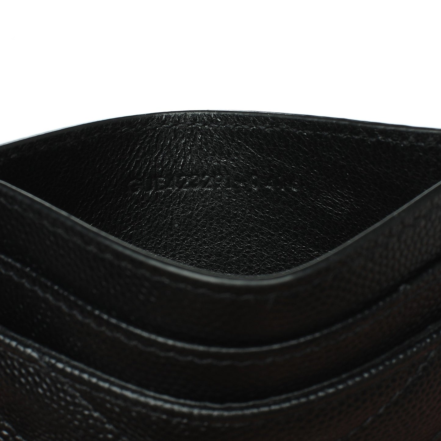 Grain De Poudre Matelasse Chevron Monogram Credit Card Case Black