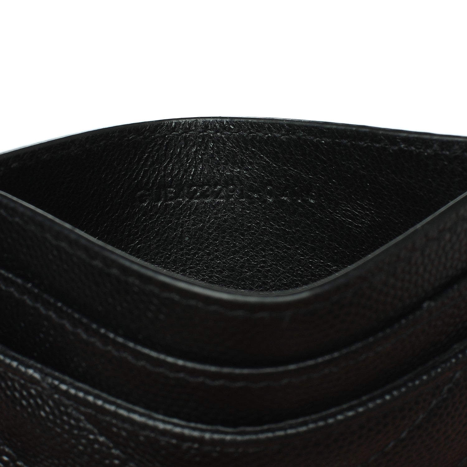 Saint Laurent Grain De Poudre Matelasse Chevron Monogram Credit Card Case Black 6 of 7