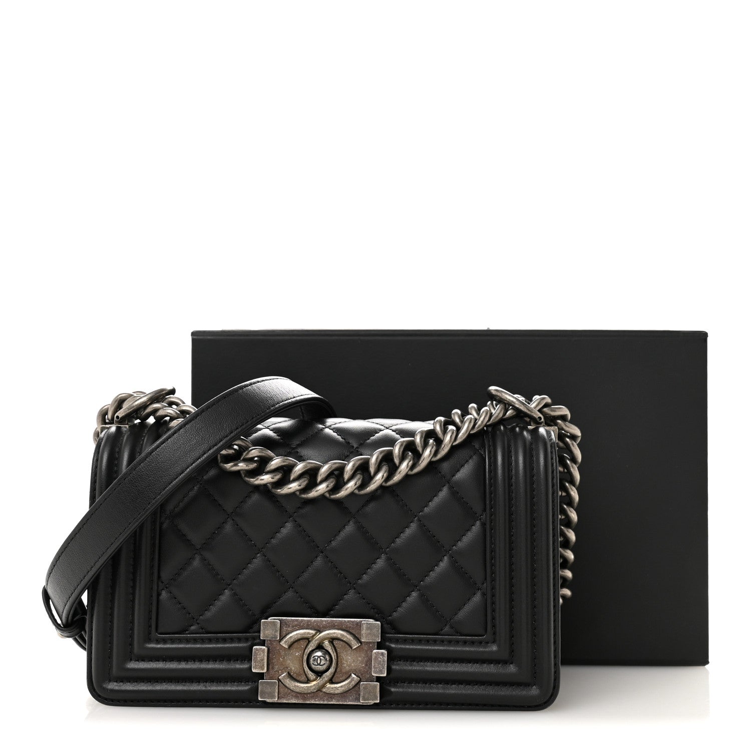 Chanel Lambskin Quilted Small Boy Flap Black 15 of 15
