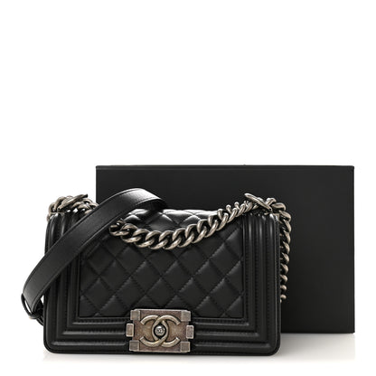 Chanel Lambskin Quilted Small Boy Flap Black 15 of 15