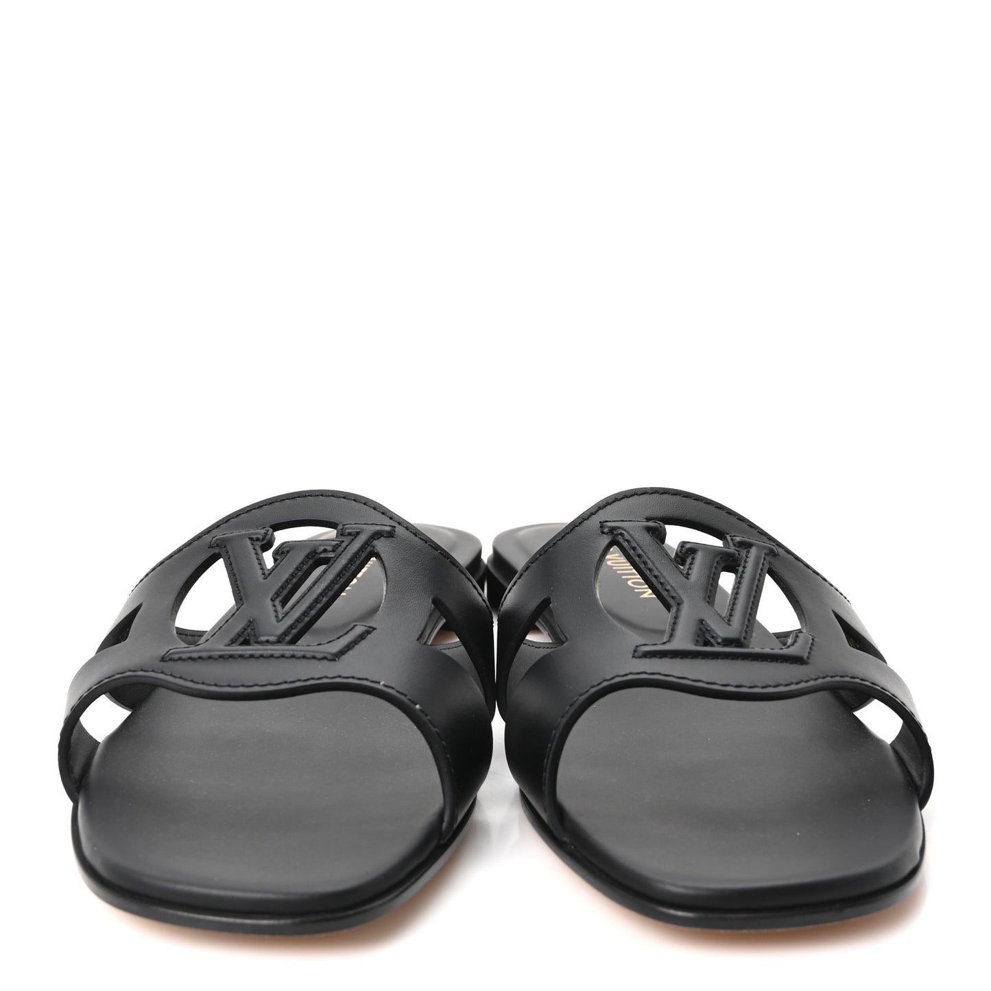 Calfskin LV Isola Flat Sandals 39 Black