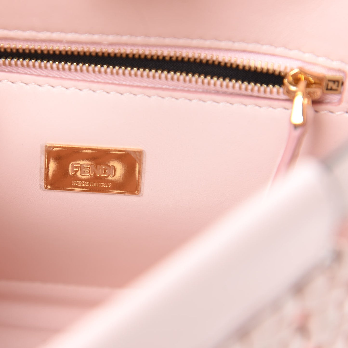 Nappa Woven Mini Peekaboo Iconic Satchel Rosa Confetto