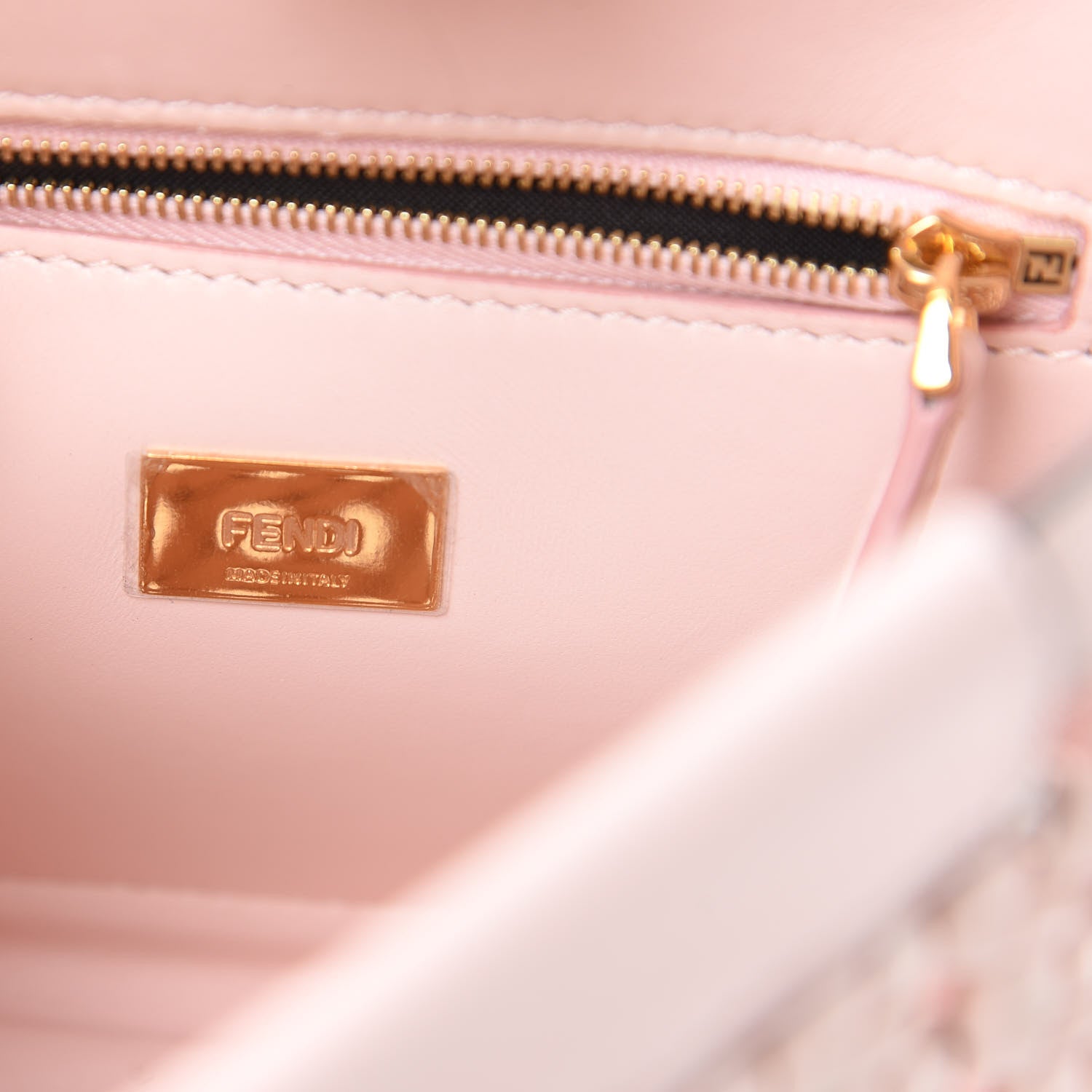 Fendi Nappa Woven Mini Peekaboo Iconic Satchel Rosa Confetto 8 of 12