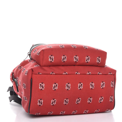 Saint Laurent Canvas Bandana Print Hunting Backpack Red 4 of 12