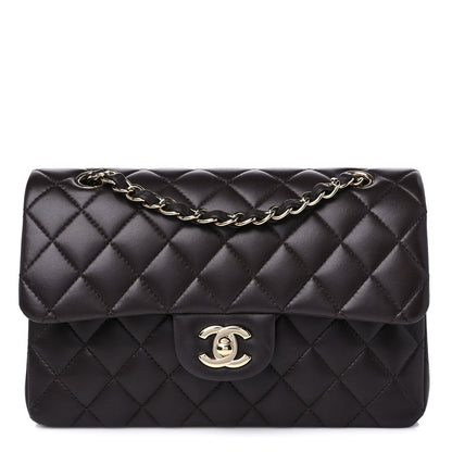 Chanel Lambskin Quilted Small Double Flap Dark Brown 1 of 14
