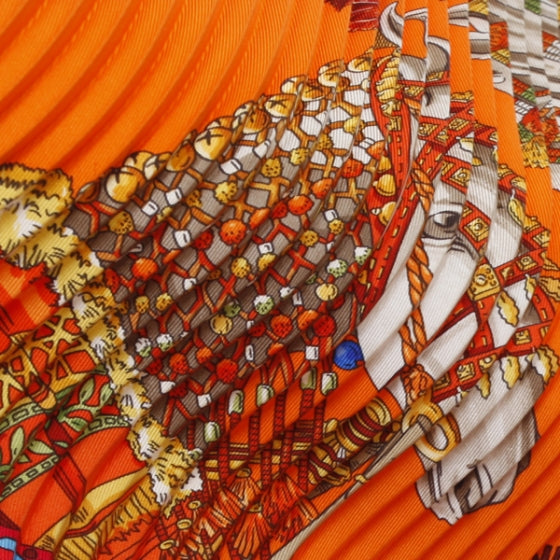 Hermes Silk Plisse La Danse Du Cheval Marwari Scarf 4 of 7