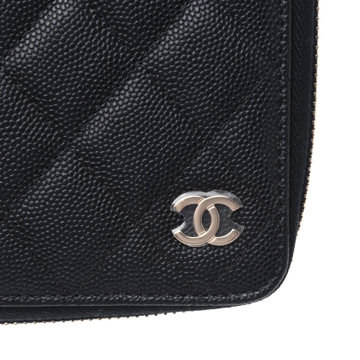 Chanel Caviar Quilted Zip Around Notebook Agenda Cover Black 9 of 9