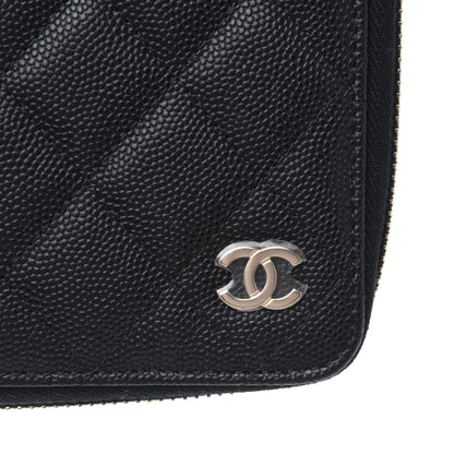 Chanel Caviar Quilted Zip Around Notebook Agenda Cover Black 9 of 9