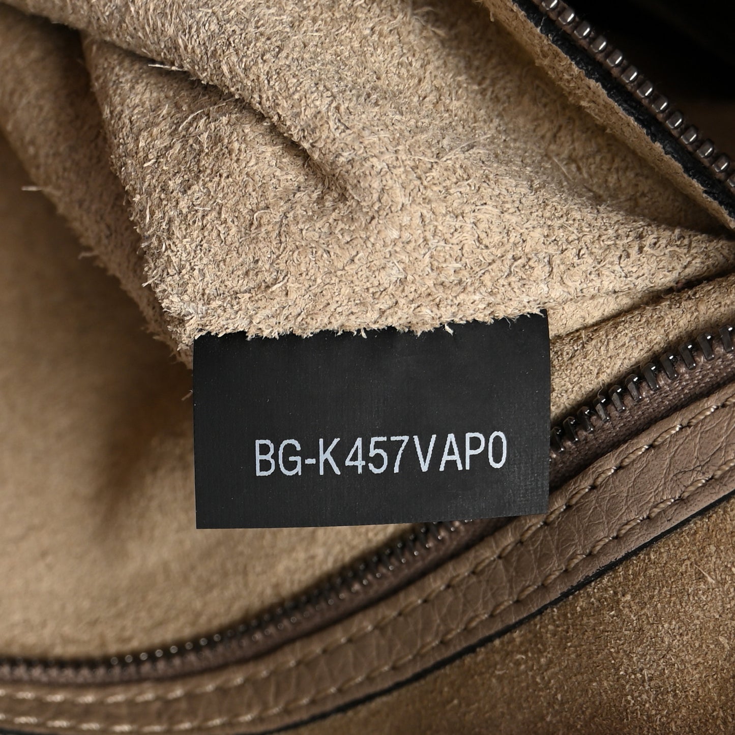 Grained Calfskin Large Rockstud Zip Document Pouch Beige
