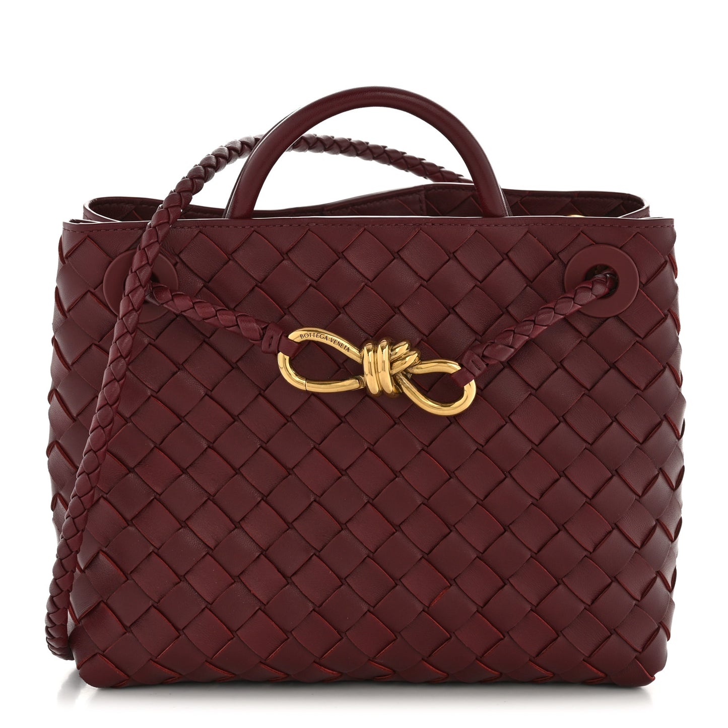 Nappa Intrecciato Small Andiamo Shoulder Bag Barolo Barolo