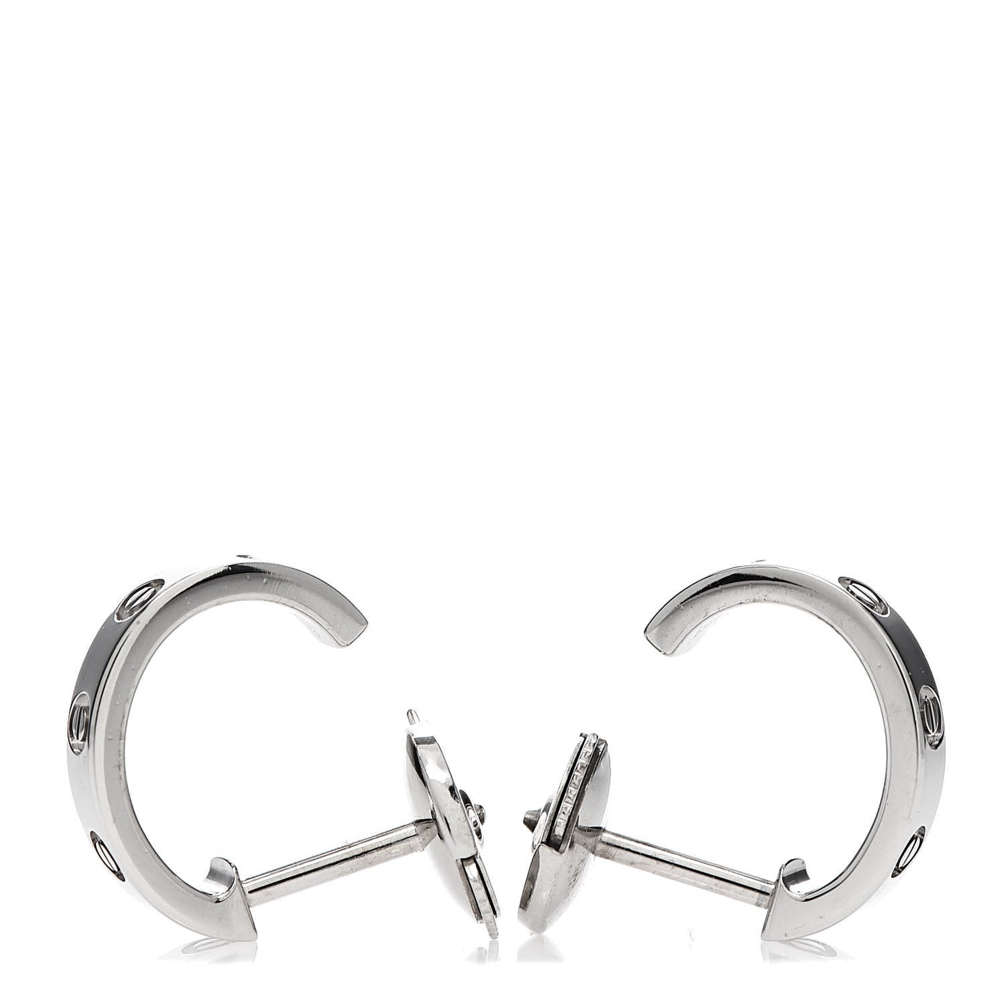 18K White Gold Small LOVE Hoop Earrings
