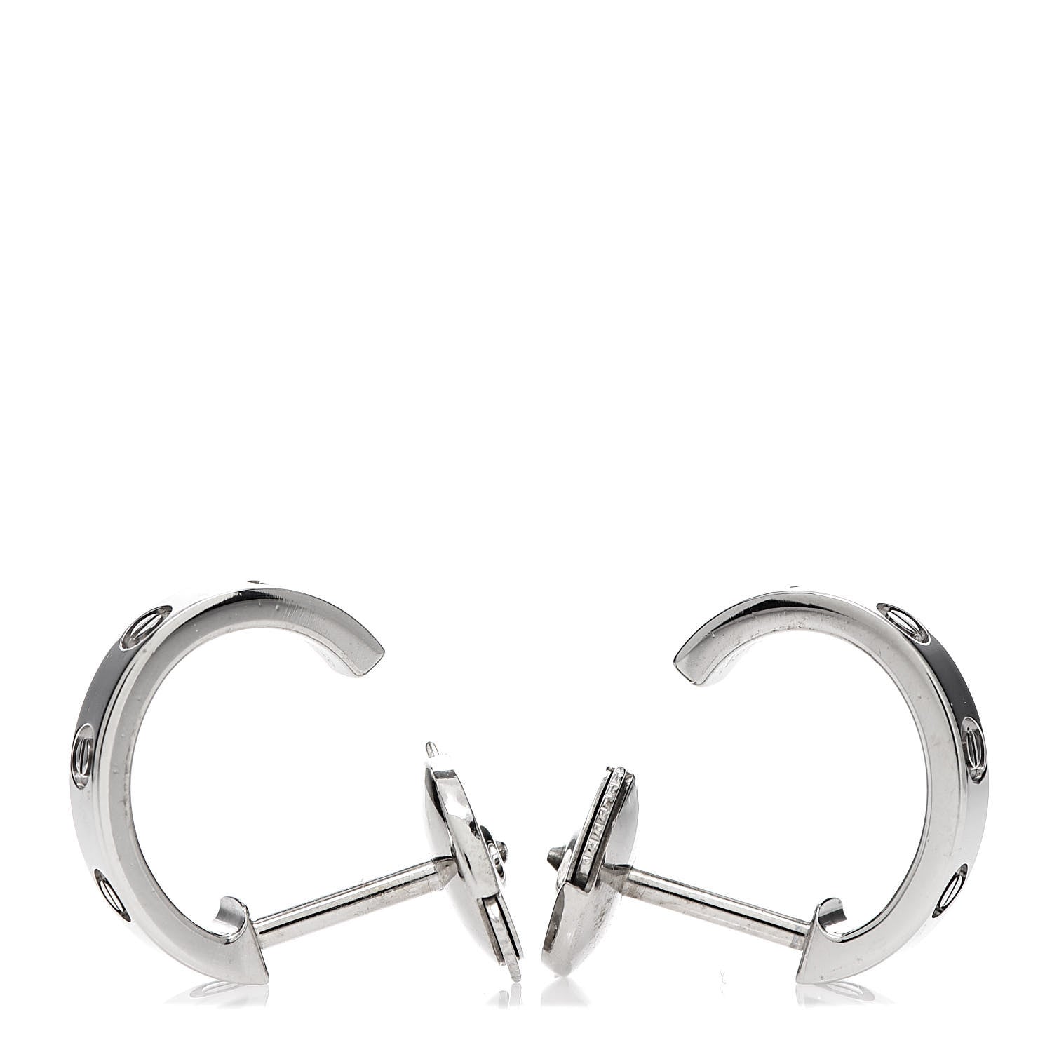 Cartier 18K White Gold Small LOVE Hoop Earrings 3 of 7