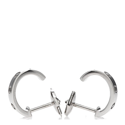 Cartier 18K White Gold Small LOVE Hoop Earrings 3 of 7