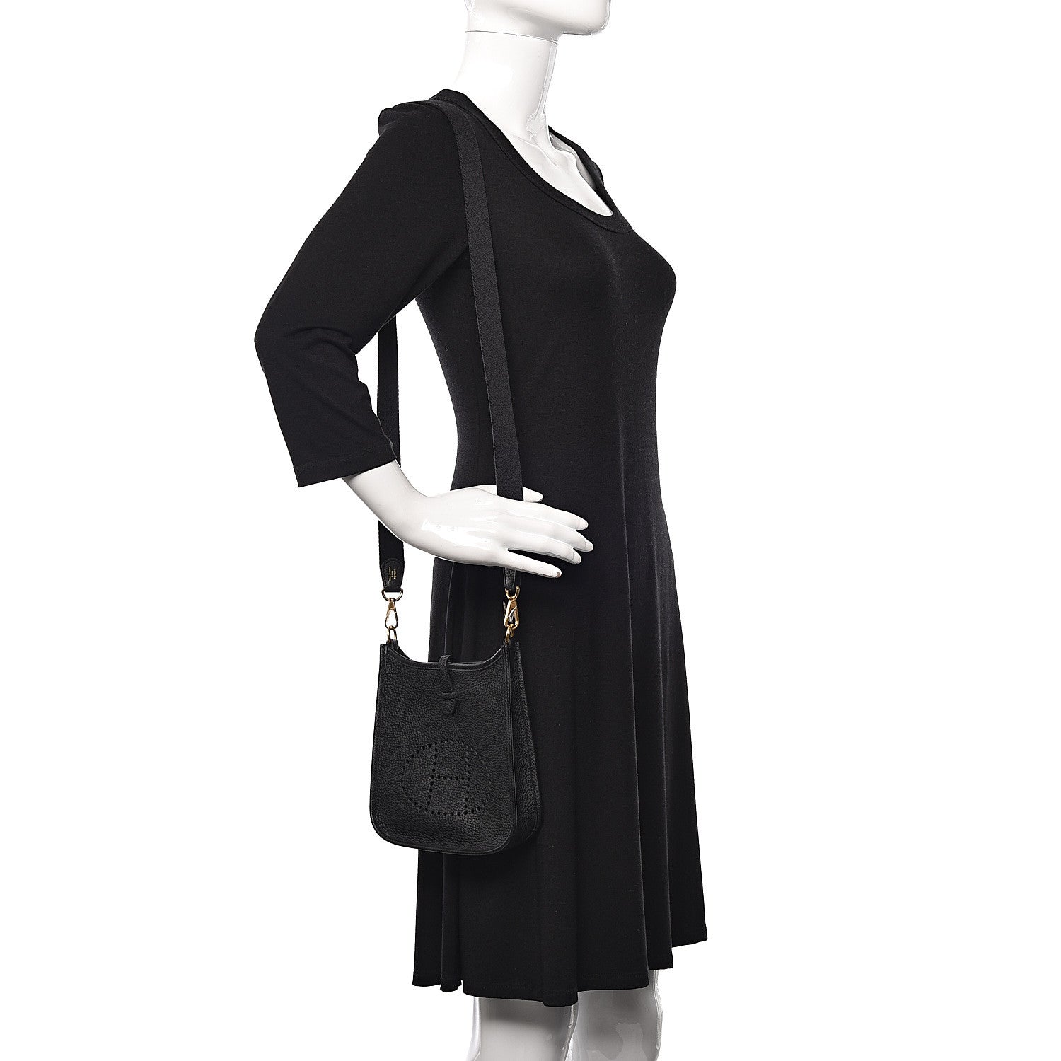 Hermes Taurillon Clemence Evelyne TPM Black 2 of 10