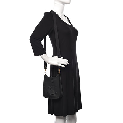 Hermes Taurillon Clemence Evelyne TPM Black 2 of 10