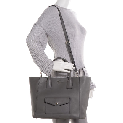 Prada Saffiano Cuir Front Pocket Tote Marmo 2 of 10