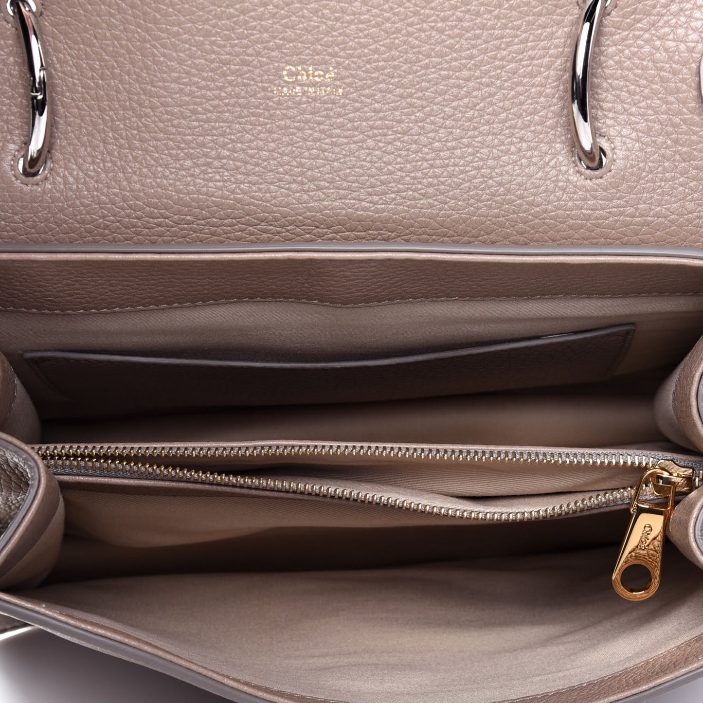 Shiny Grained Calfskin Medium Aby Day Shoulder Bag Motty Grey