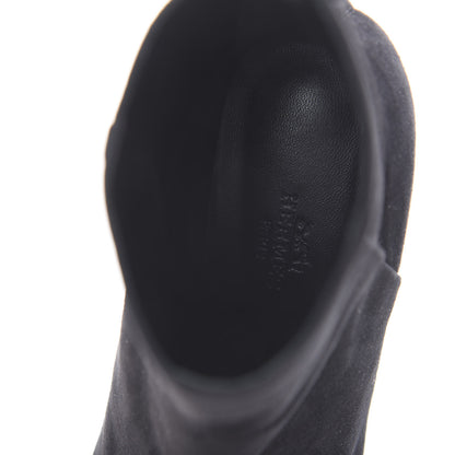 Hermes Suede Goatskin Womens Absolute Ankle Boots 37 Black 6 of 7