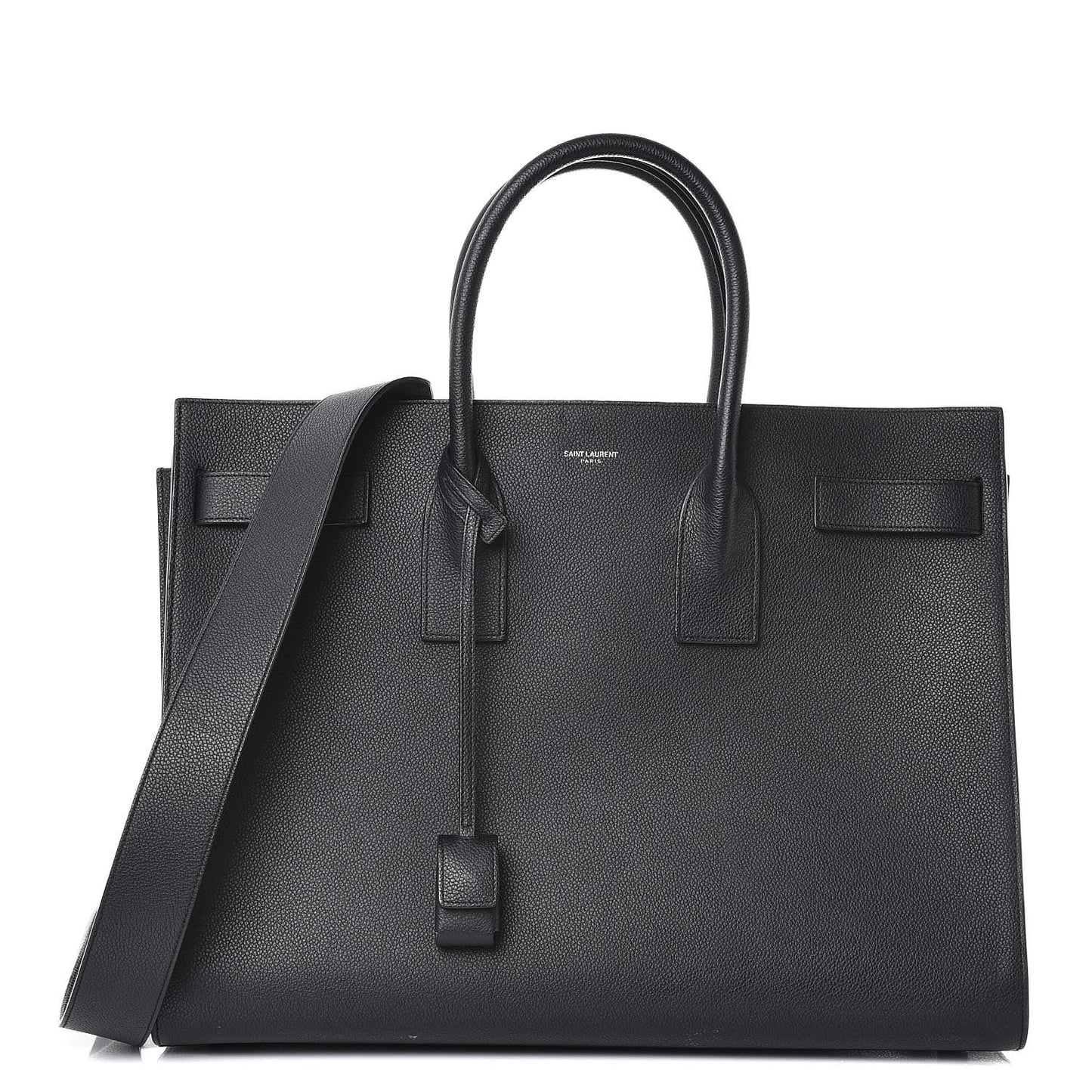 Grained Calfskin Large Sac De Jour Carryall Black