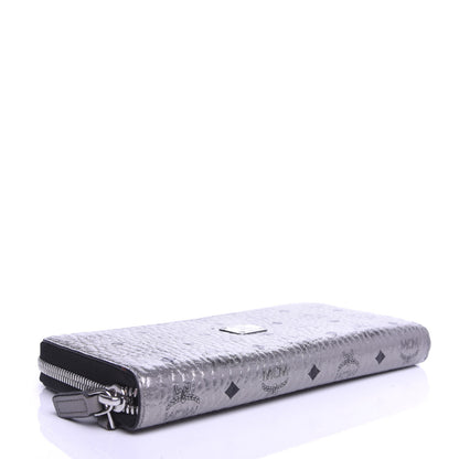 MCM Visetos Large Zip Around Wallet Silver 4 of 7