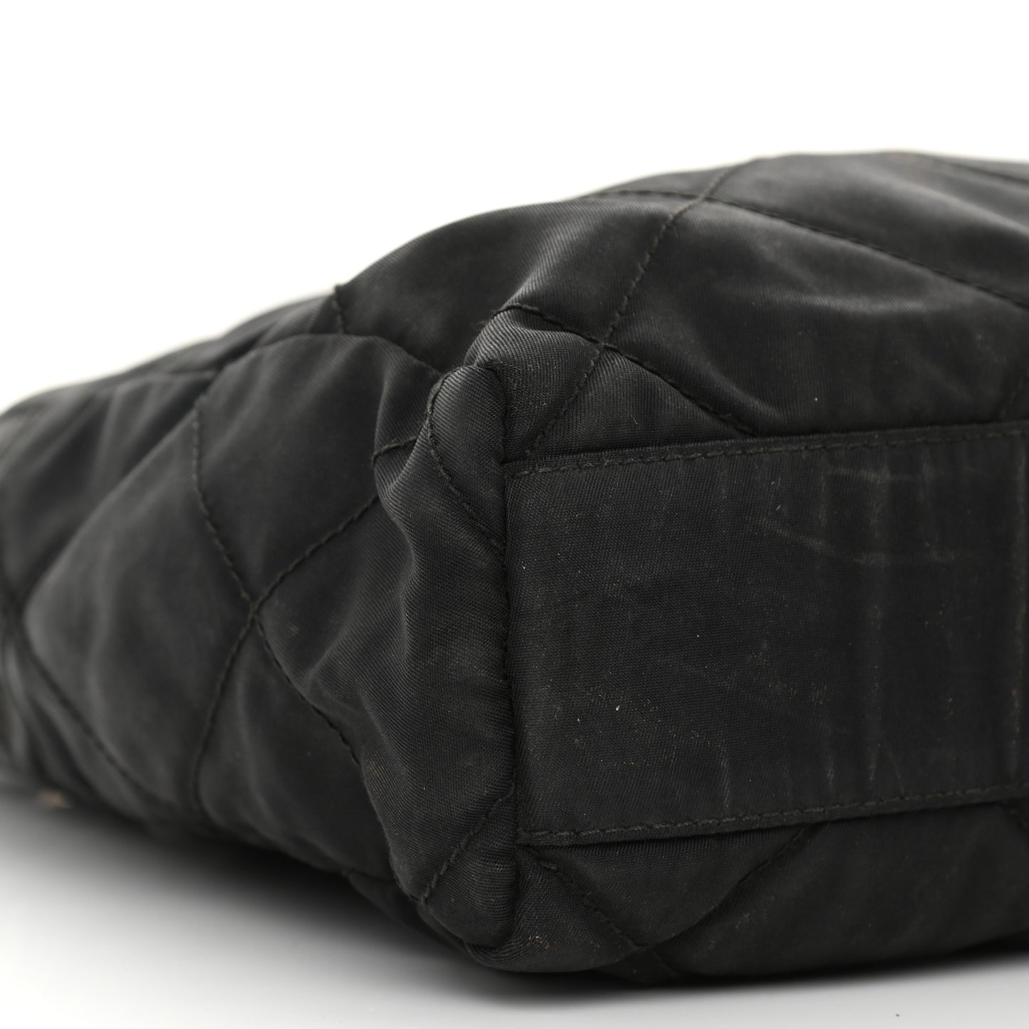 Nylon Tessuto Impuntu Quilted Shoulder Bag Black