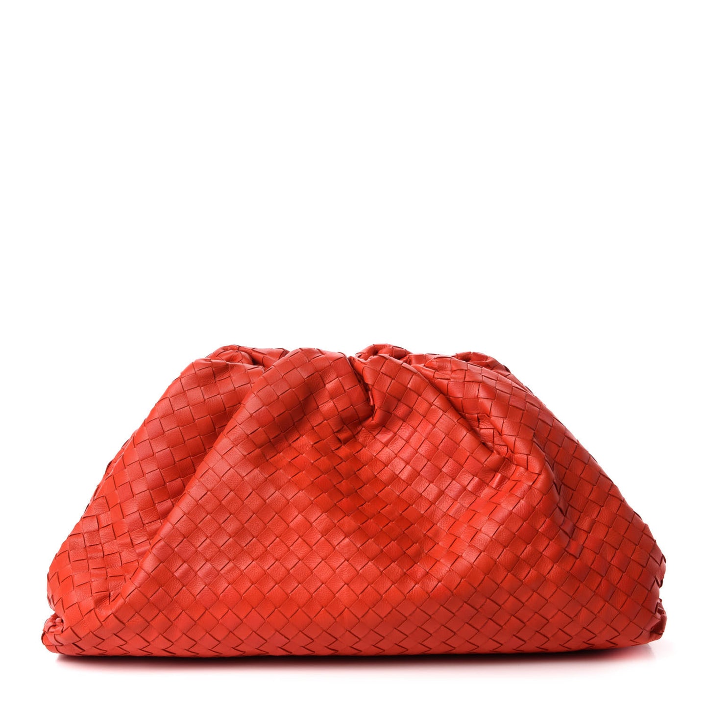 Nappa Maxi Intrecciato The Pouch Oversized Clutch Bright Red