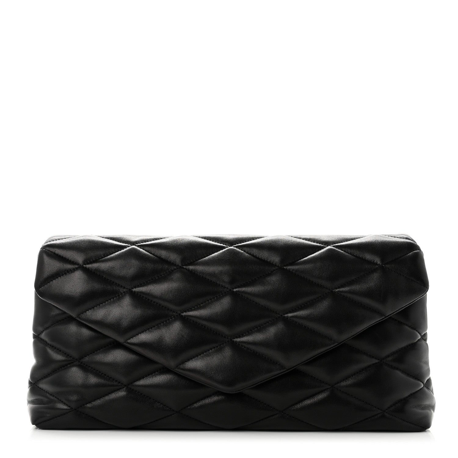 Saint Laurent Lambskin Quilted Sade Puffer Envelope Clutch Black 1 of 7