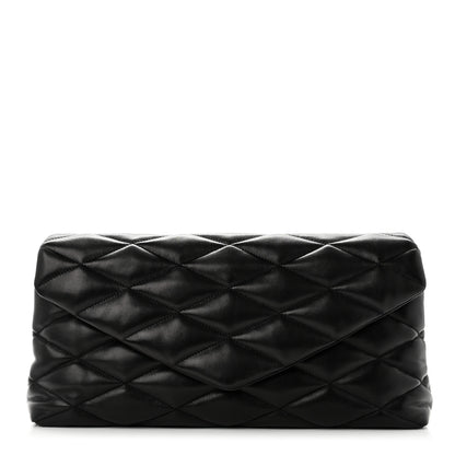 Saint Laurent Lambskin Quilted Sade Puffer Envelope Clutch Black 1 of 7