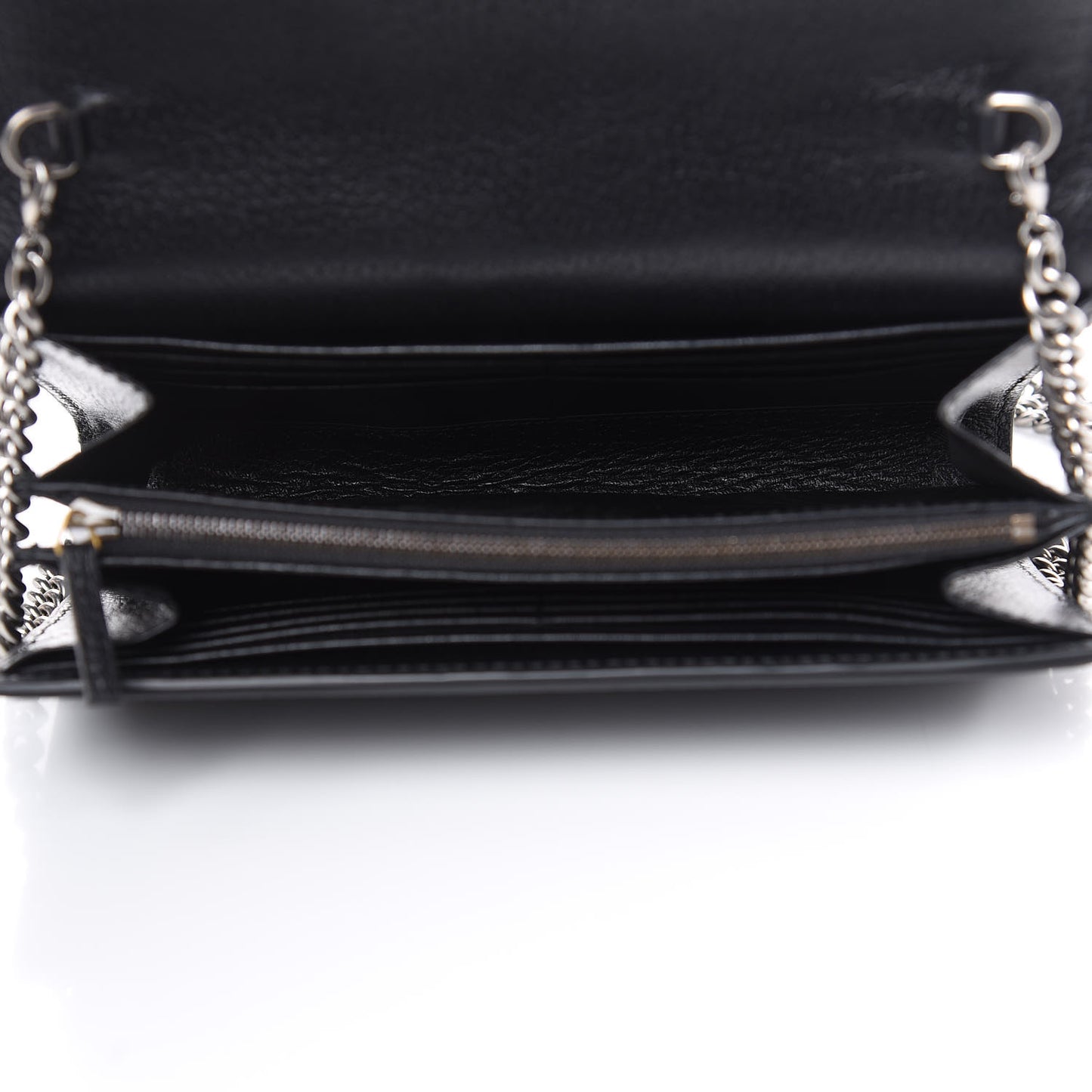 Calfskin Web Mini Dionysus Chain Wallet Black