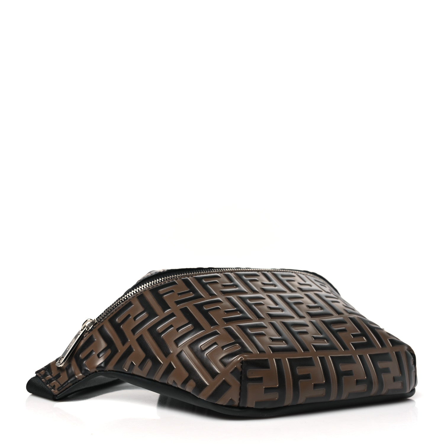 Fendi Vitello Century Bi-Color FF 1974 Embossed Belt Bag Maya Black 4 of 10