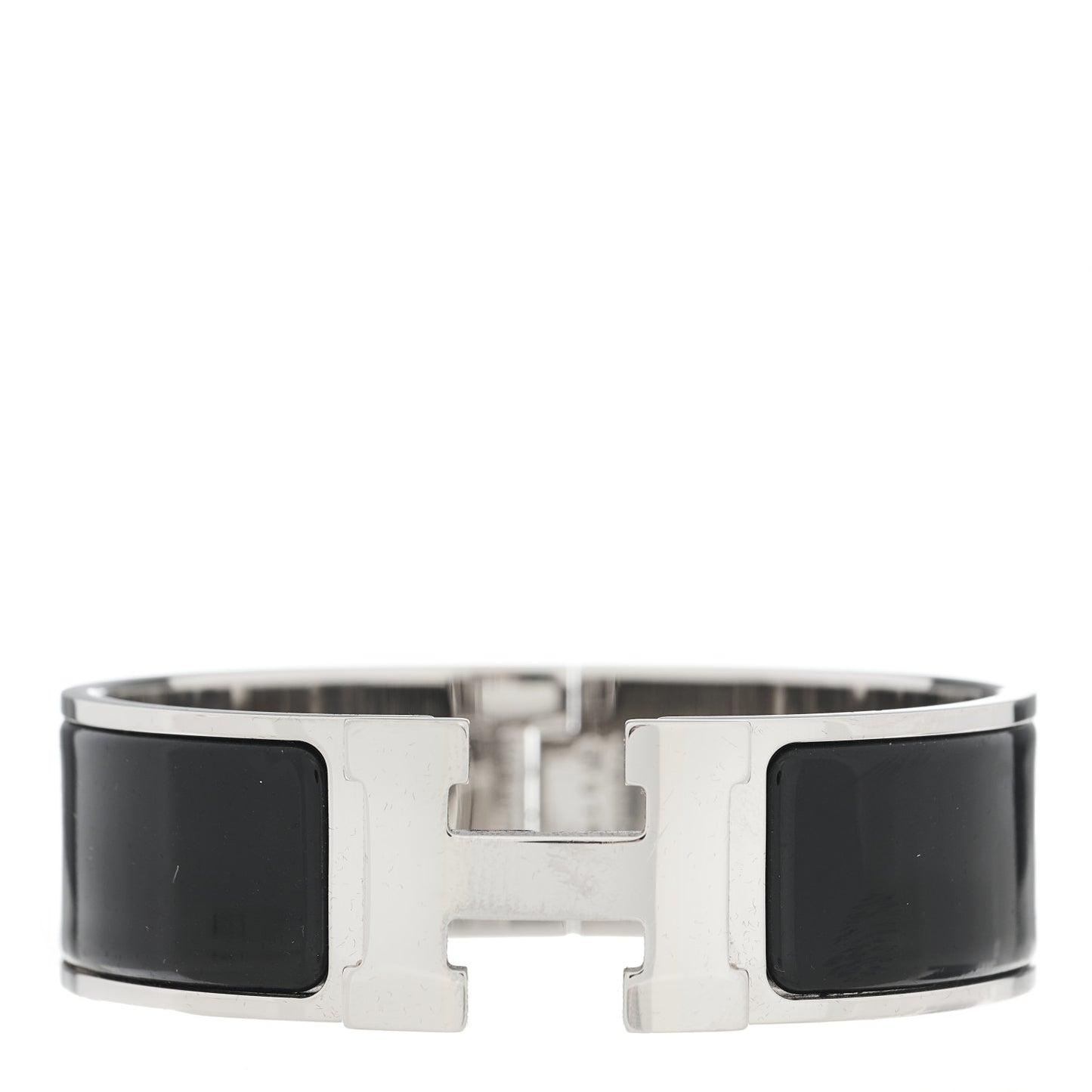 Enamel Wide Clic Clac H Bracelet GM Black