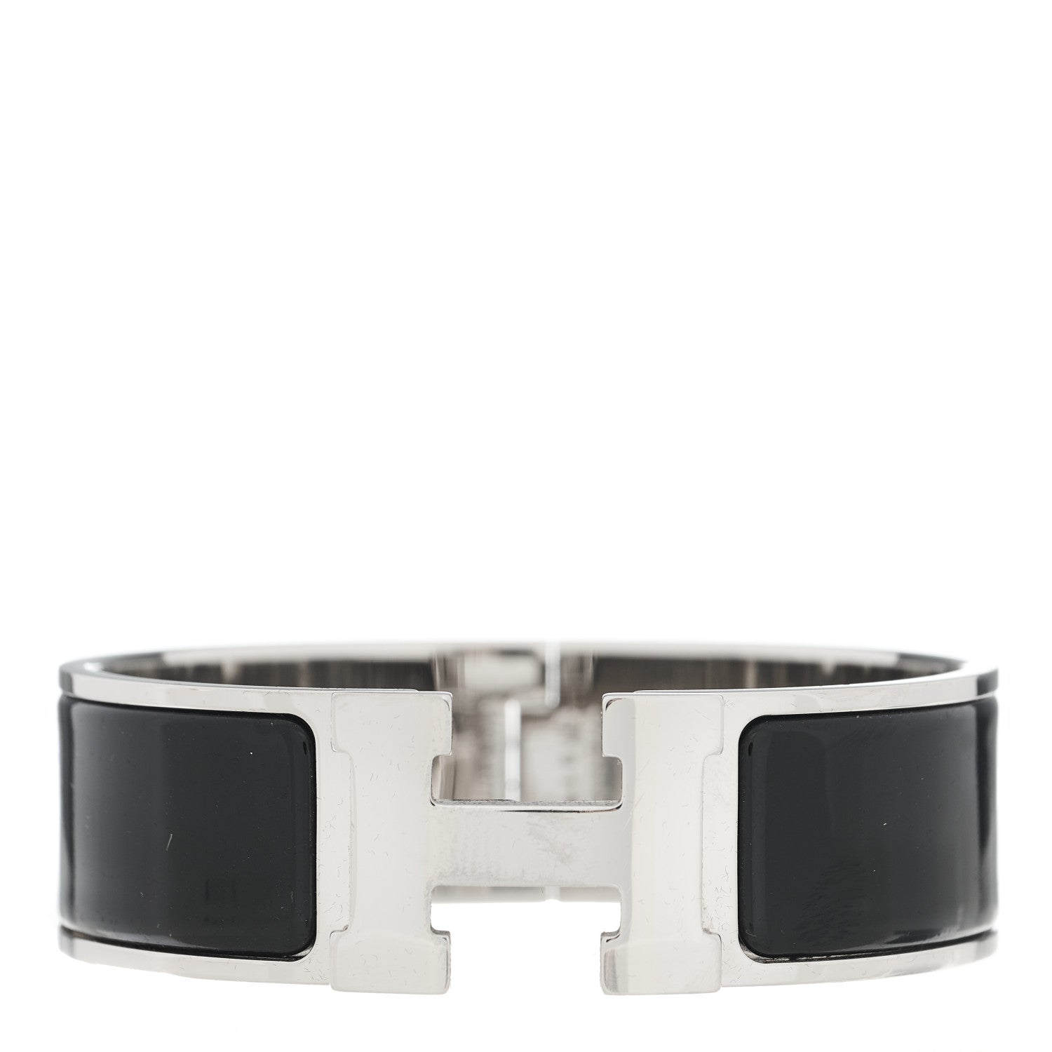 Hermes Enamel Wide Clic Clac H Bracelet GM Black 1 of 4