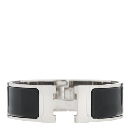 Hermes Enamel Wide Clic Clac H Bracelet GM Black 1 of 4