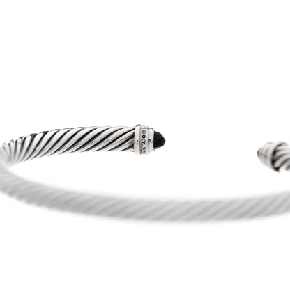 David Yurman Sterling Silver Diamond Black Onyx 5mm Cable Classics Bracelet 3 of 3