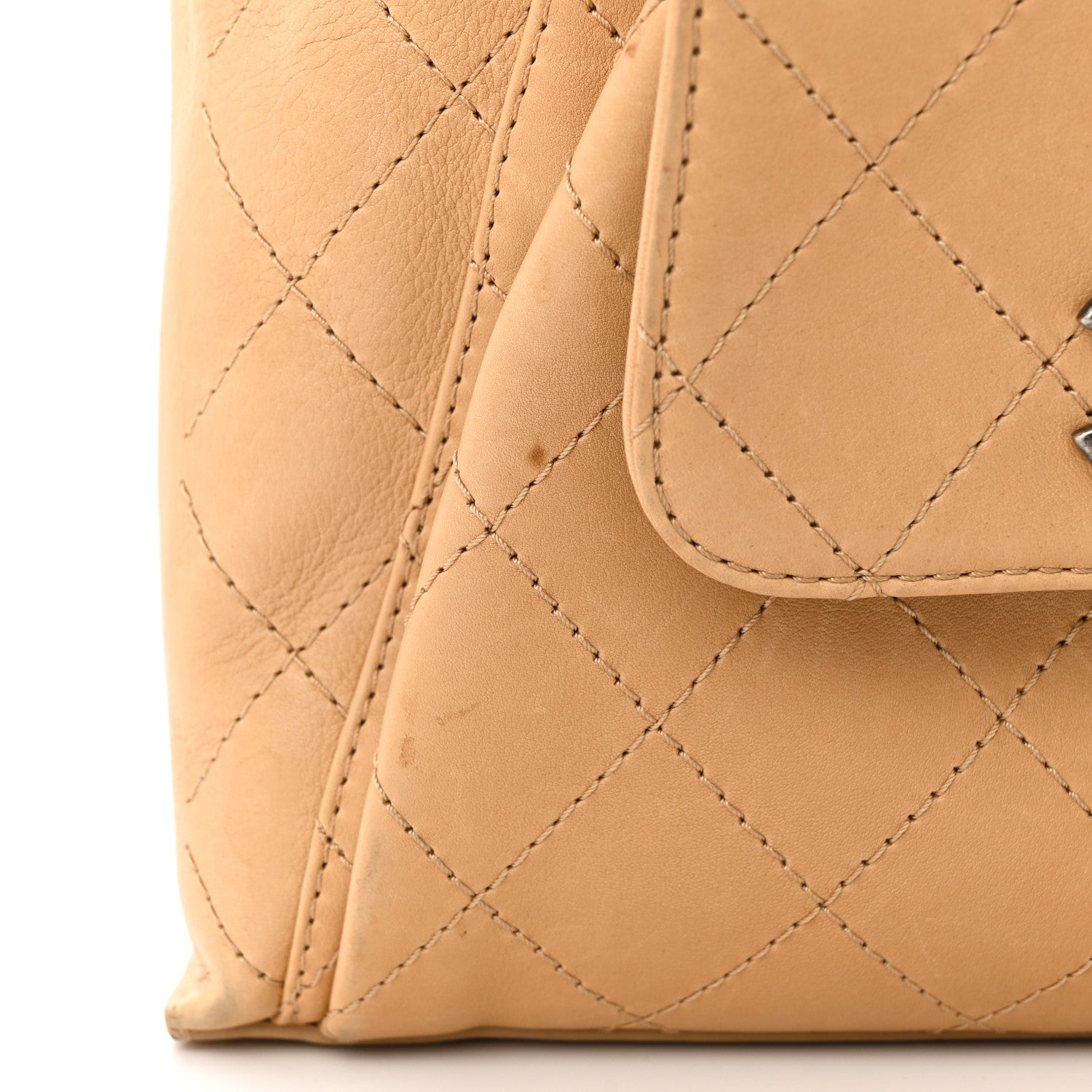Chanel Calfskin Stitched Medium Urban Luxury Drawstring Backpack Beige 17 of 17