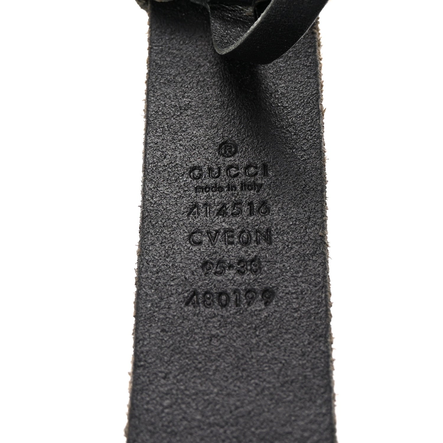 Gucci Faded Calfskin Double G 30mm Belt 95 38 Black 2 of 5