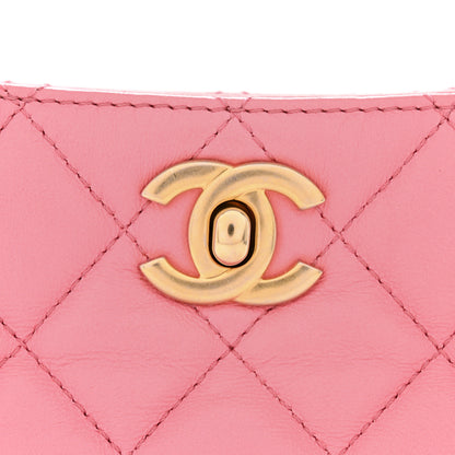 Chanel Lambskin Quilted Small Pearl Crush Hobo Pink 11 of 13