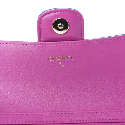 Chanel Lambskin Quilted Glasses Case With Chain Blue Purple 7 of 12