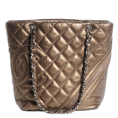 Chanel Metallic Aged Calfskin Quilted Medium Cotton Club Tote Bronze 1 of 7
