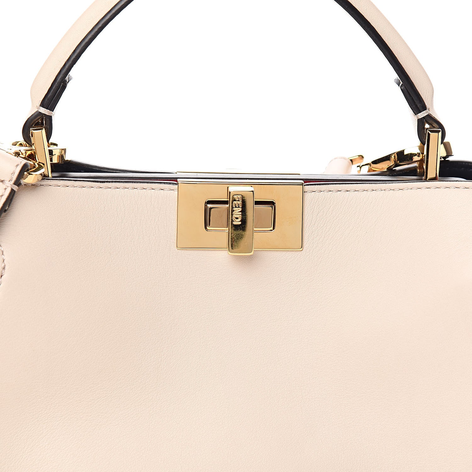 Fendi Vitello Tahiti Burro Bi-Color Medium Peekaboo Iconic Essentially Satchel Camelia Fragola Dark Blue 11 of 11